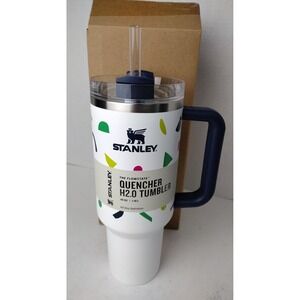 Stanley 40 Oz Quencher H2O Tumbler White Stainless Steel  Abstract Confetti NEW